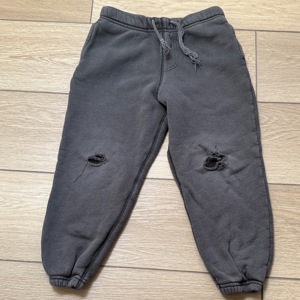 Elwood Kids Organic Cotton Distressed Joggers Sz 6/7 Streetwear Natural Trendy